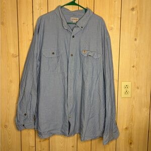 Carhartt Light Blue Relaxed Fit Button-Up Work Shirt
